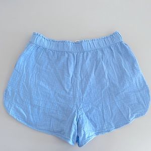 NWT Universal thread blue elastic band gauze shorts size L